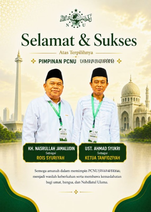 PCNU  Pengurus Cabang Kabupaten Aceh Besar Rois Syuriyah KH Nasrullah Jamaludin dan Ketua Tanfidziyah Ust Ahmad Syukri